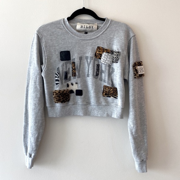 Free People x Riley Vintage East West Crew-Neck New York Textured Pullover - Picture 6 of 12